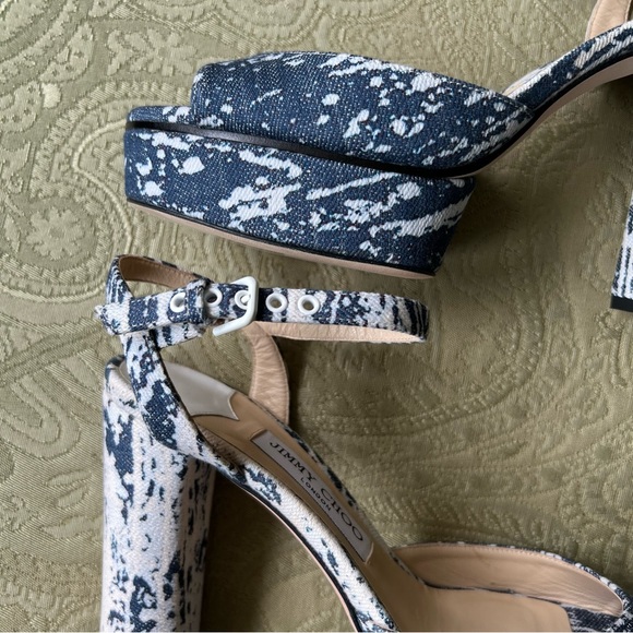 NWT Jimmy Choo Peachy 105 Bleached Denim Size 38.5 - Picture 4 of 15